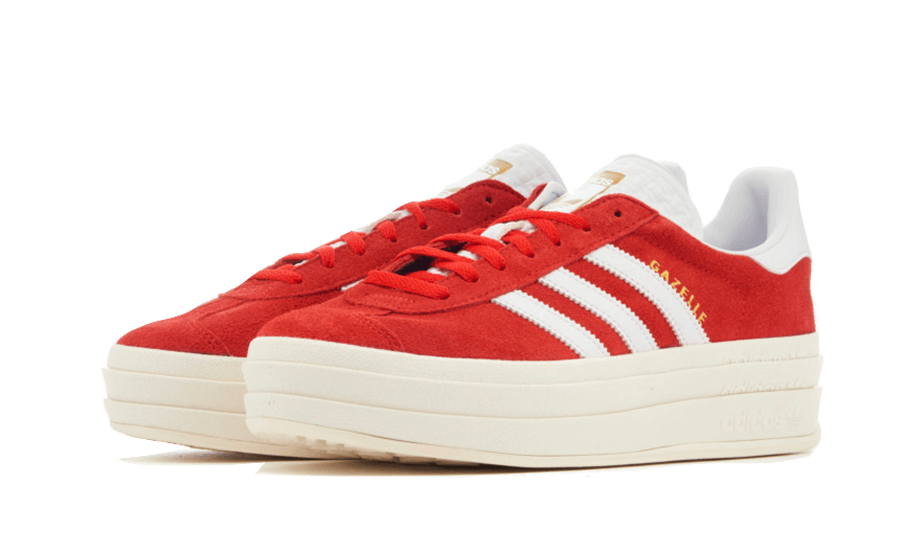 Adidas Gazelle Bold Red Cloud White, Red/Cloud White/Gold Metallic (ID6990)