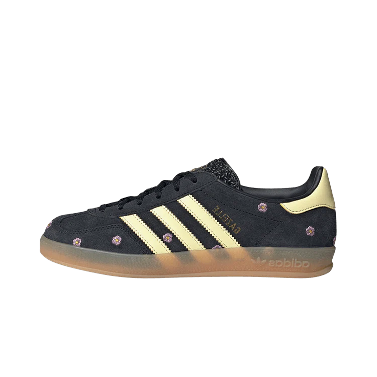 Adidas Gazelle Indoor Core Black Almost Yellow Floral, Core Black/Almost Yellow/Silver Dawn (IF4490)