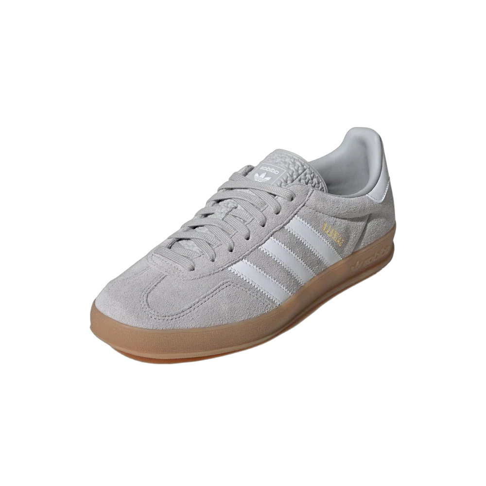 Adidas Gazelle Indoor Grey Cloud White Gold Metallic, Grey Two/Cloud White/Gold Metallic (JQ0176)