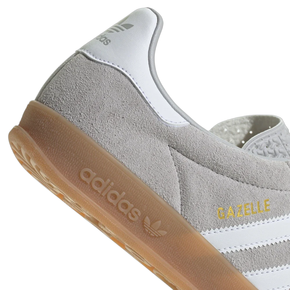 Adidas Gazelle Indoor Grey Cloud White Gold Metallic, Grey Two/Cloud White/Gold Metallic (JQ0176)