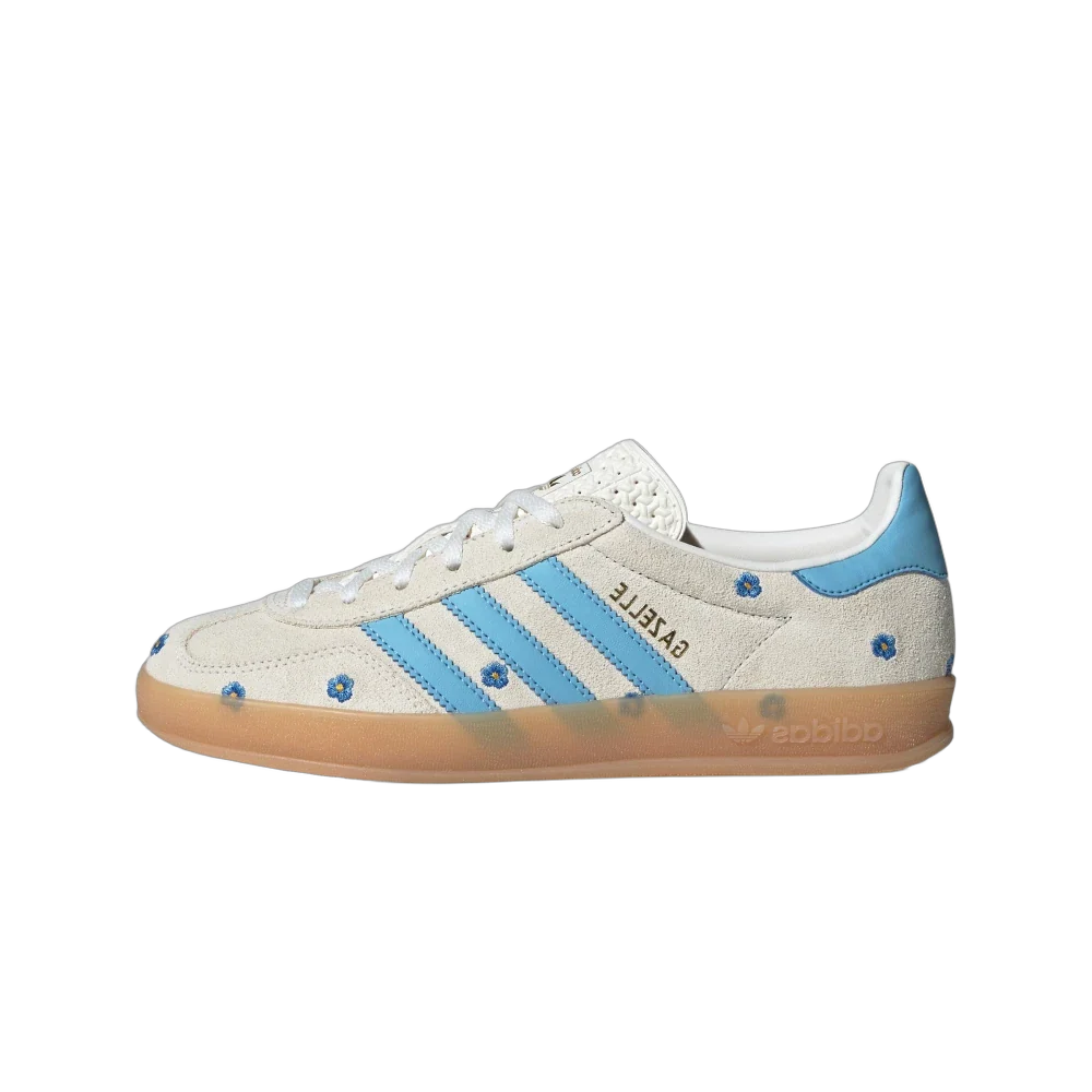 Adidas Gazelle Indoor Light Blue Floral, Beige/Cloud White/Light Blue/Gum (IF4491)
