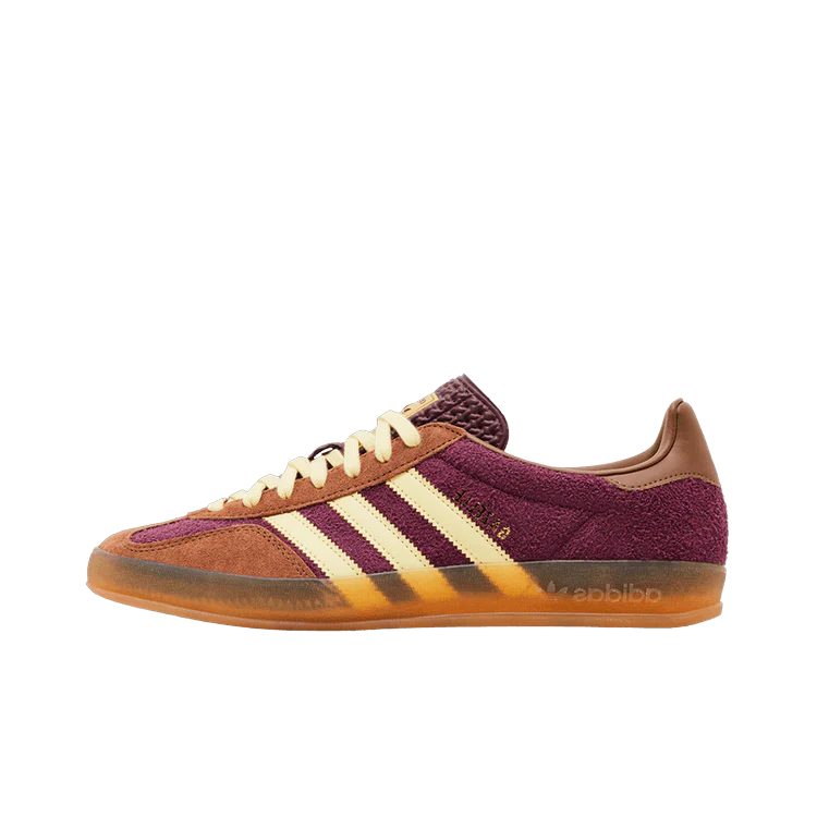 Adidas Gazelle Indoor Maroon Almost Yellow, Maroon/Almost Yellow/Preloved Brown (JI0324)