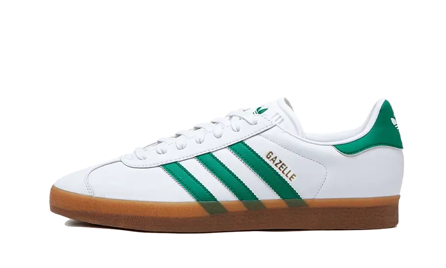 Adidas Gazelle White Bold Green Gum, Cloud White/Bold Green/Gold Metallic (IH2216)