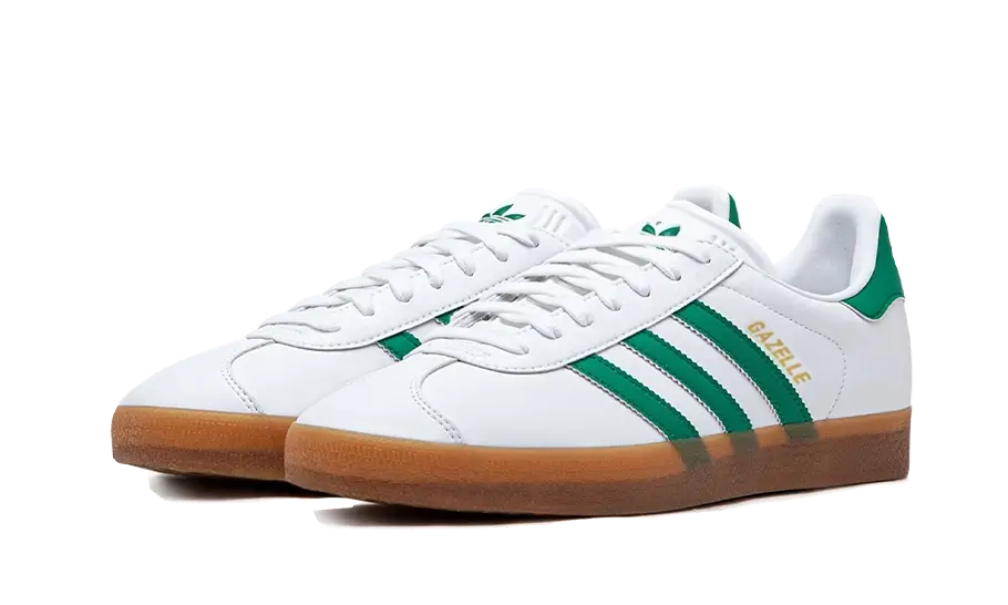 Adidas Gazelle White Bold Green Gum, Cloud White/Bold Green/Gold Metallic (IH2216)