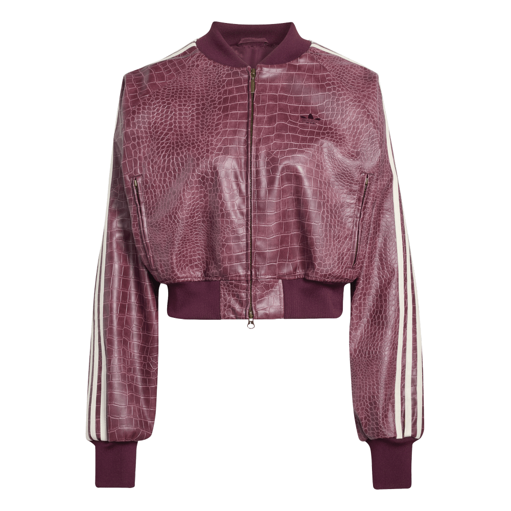 Adidas Pleather Jacket Maroon