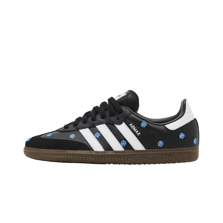 Adidas Samba Light Blue Floral Core Black, Black/Core Black/Footwear White/Gum (IF4397)