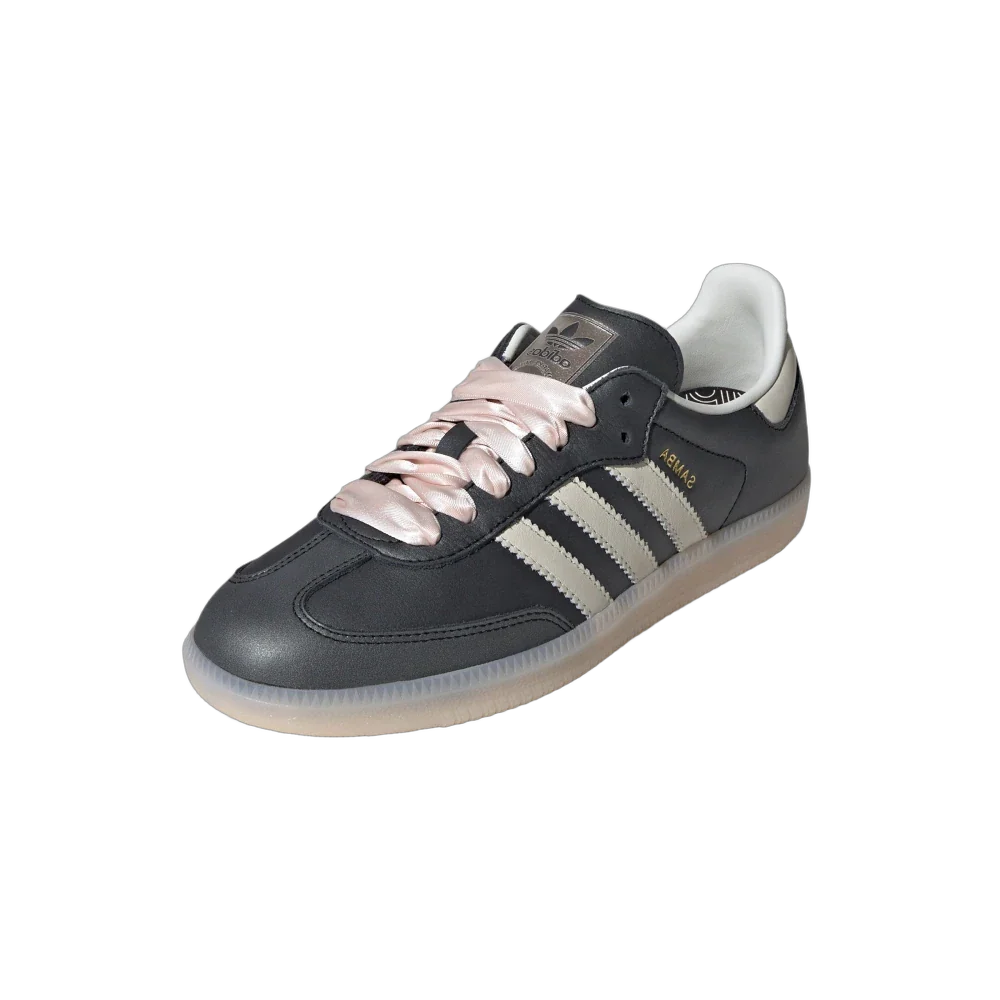 Adidas Samba OG Black Pink Ribbon Laces, Black/Beige/Pink (IH8047)
