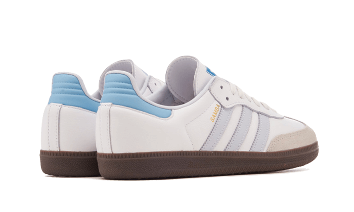 Adidas Samba OG White Halo Blue, Core White/Halo Blue/Gum 5 (ID2055)