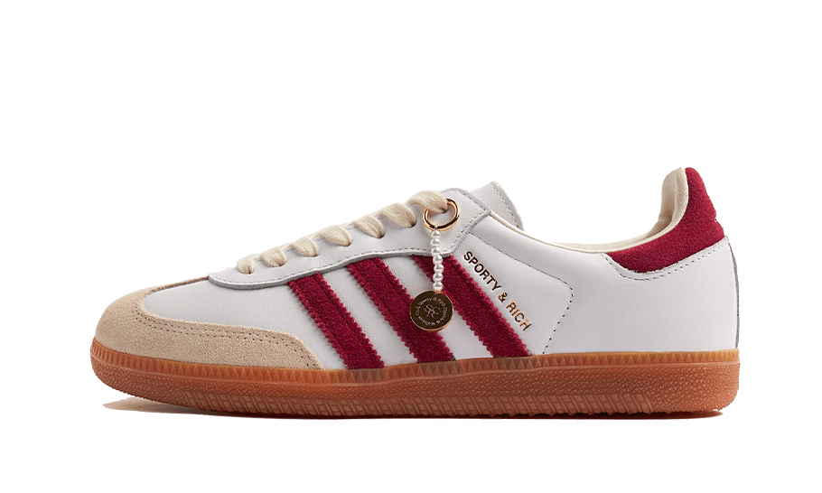 Adidas Samba Sporty & Rich White Collegiate Burgundy, Cloud White/Collegiate Burgundy/Cream White (IF5660)