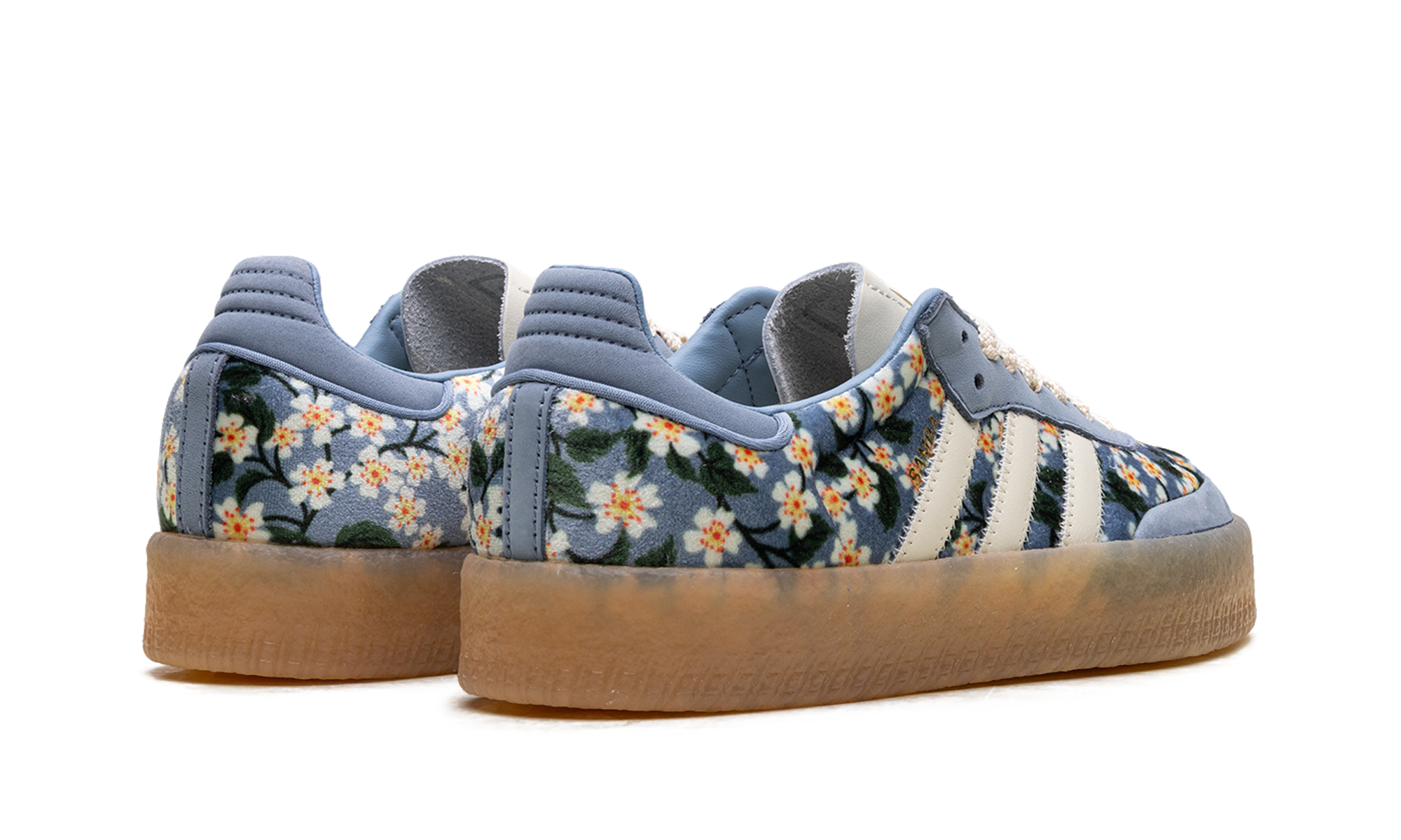 Adidas Sambae Liberty London Floral Embroidery Blue Cream White