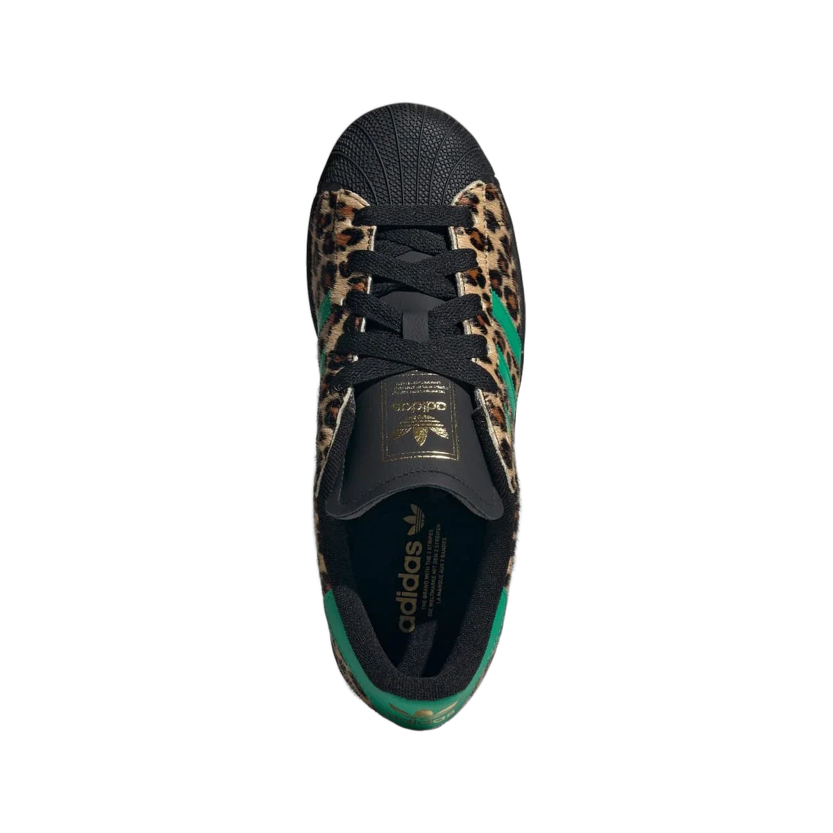 Adidas Superstar Black Green Leopard