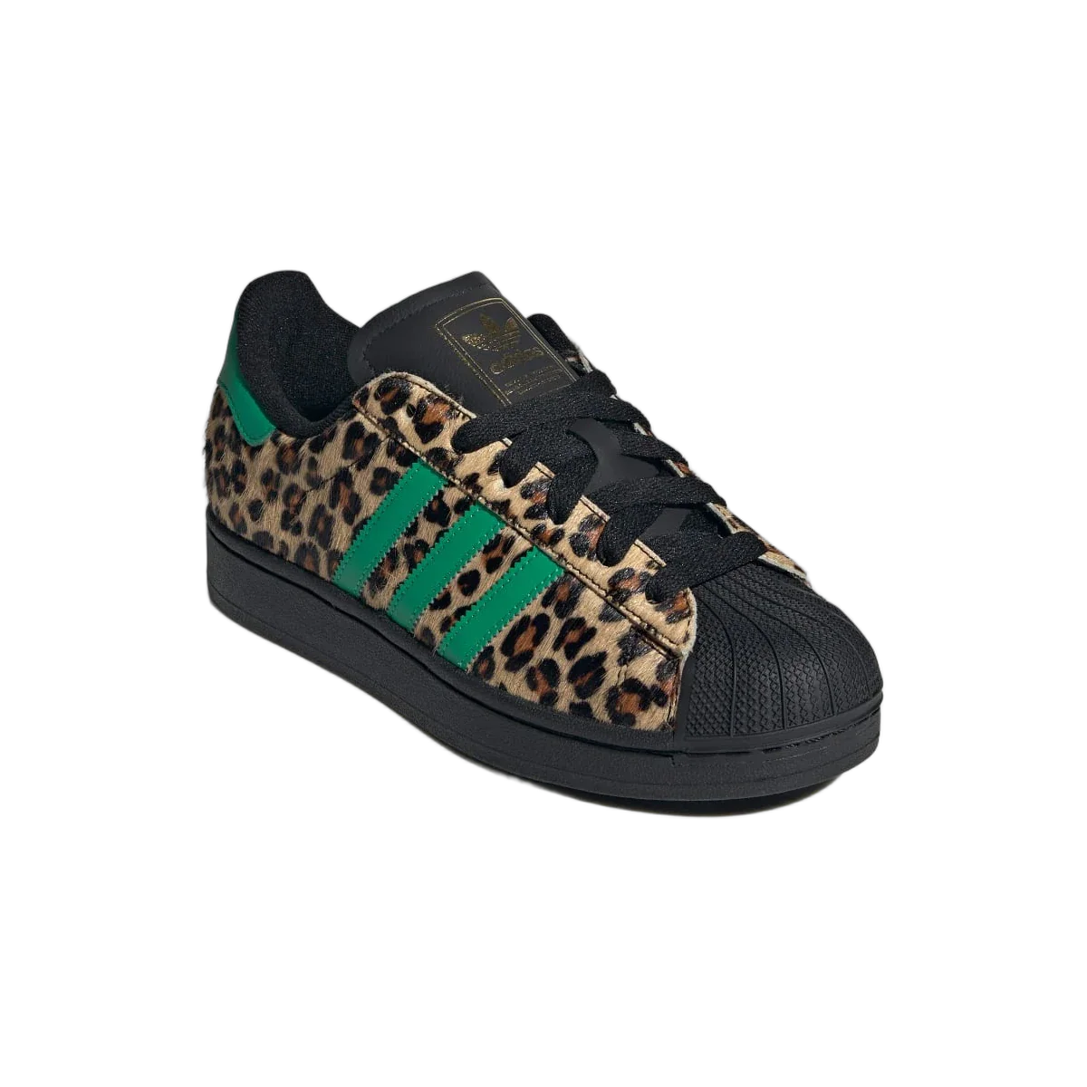 Adidas Superstar Black Green Leopard