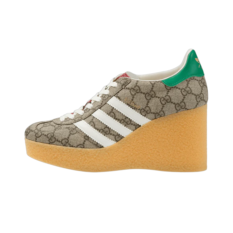 Adidas x Gucci Gazelle Wedge Beige GG Monogram, Beige Tone/Core White/Beige Tone (725655 FAAR3 9751)