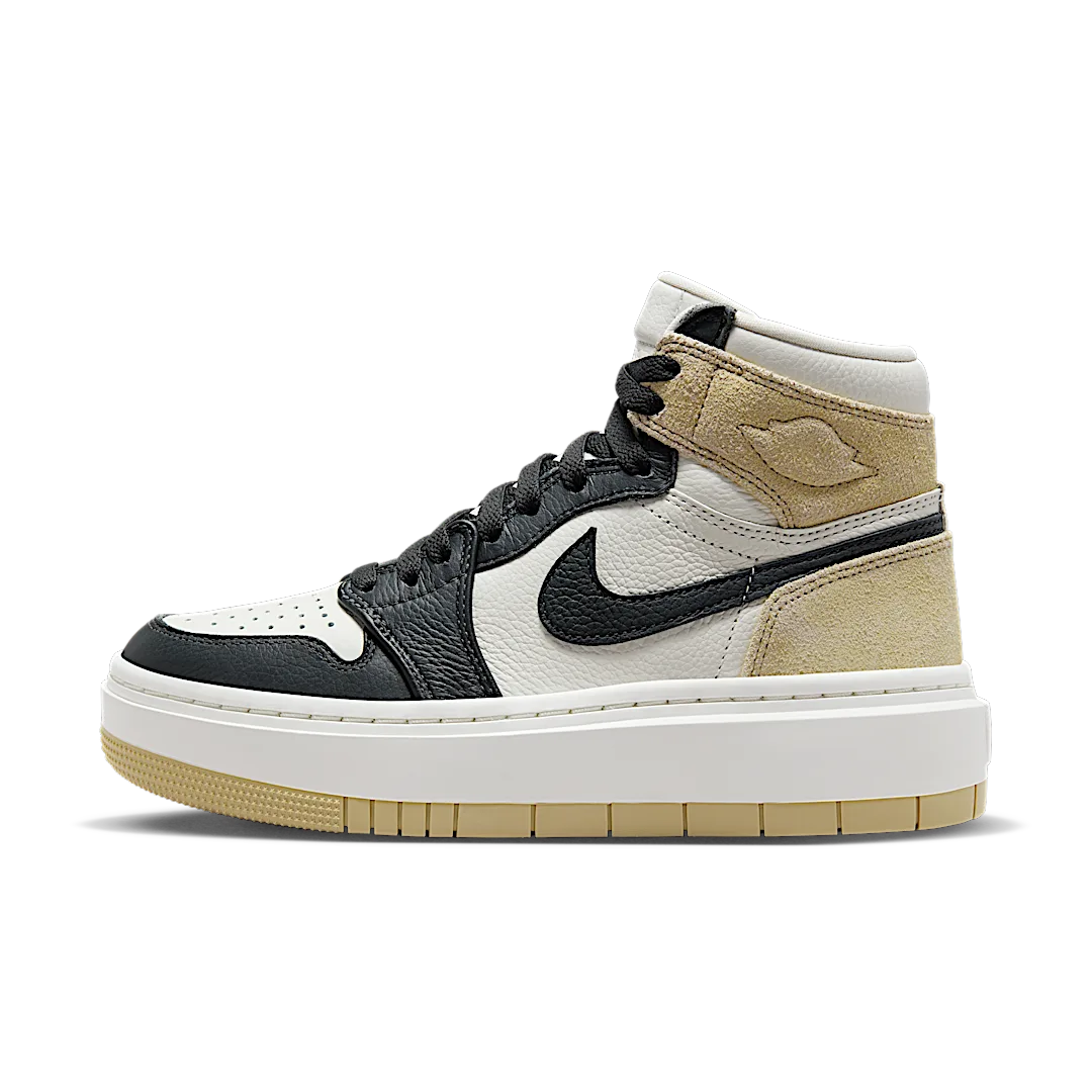 Air Jordan 1 Elevate High Beige Black Toe, Team Gold/Sail/Dark Smoke Grey (DN3253-700)