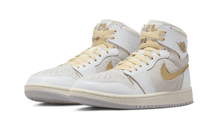 Air Jordan 1 High Zoom Air CMFT 2 FIBA, White/Neutral Grey/Metallic Gold (DV1307-107)