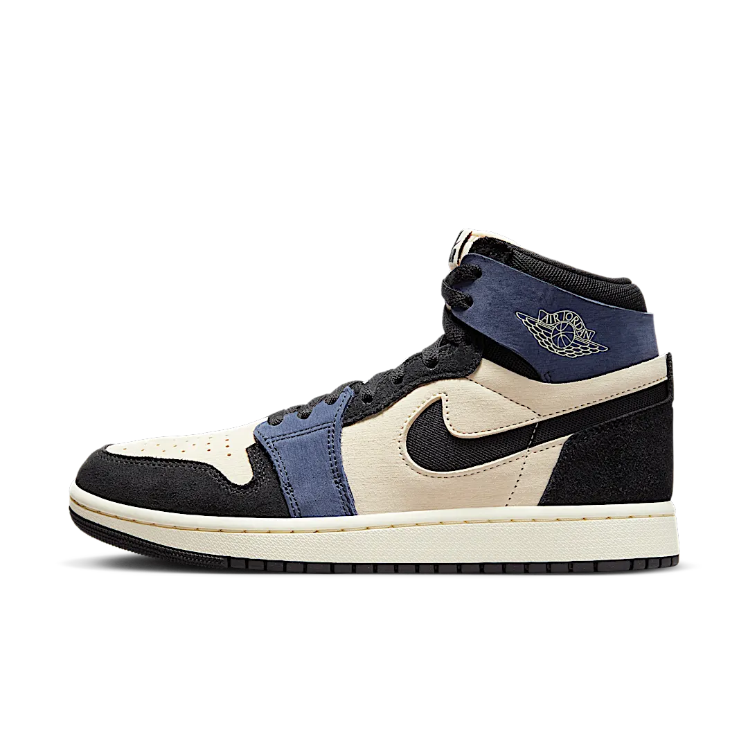 Air Jordan 1 High Zoom Air CMFT 2 Muslin Blackened Blue, Muslin/Blackened Blue/Coconut Milk/Black (DV1305-104)