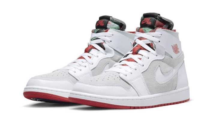 Air Jordan 1 High Zoom Air CMFT Hare, White/Grey/Red-Orange (CT0978-100)