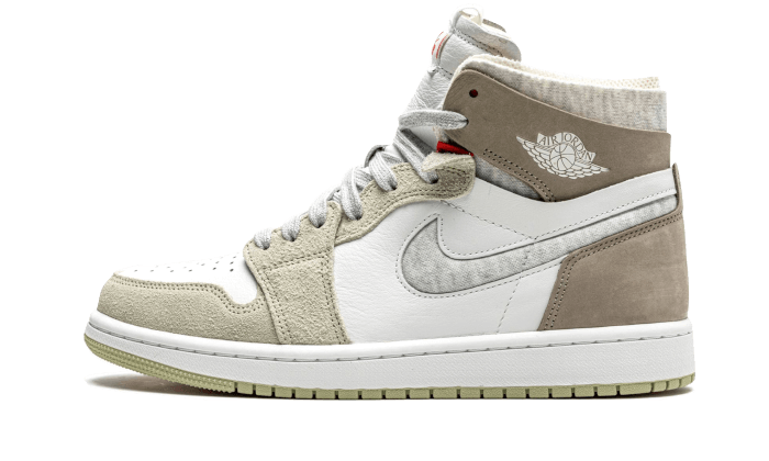 Air Jordan 1 High Zoom Air CMFT Olive Aura, White/Grey Heather-Olive Aura-Khaki (CT0979-102)