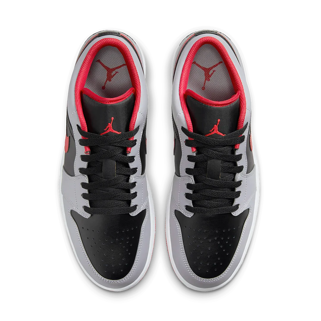 Air Jordan 1 Low Black Light Smoke Grey Gym Red, Black/Light Smoke Grey/Gym Red (553558-060)