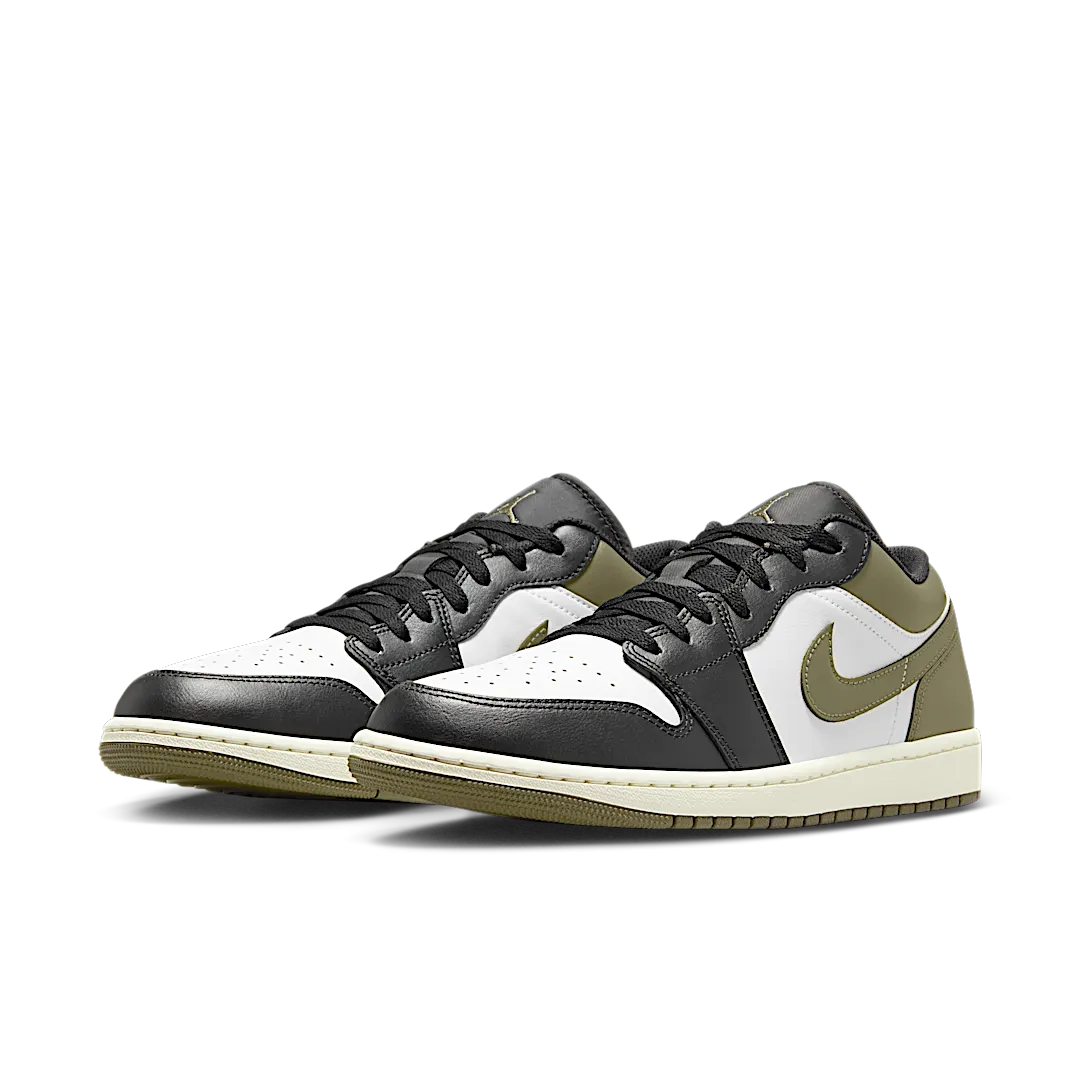 Air Jordan 1 Low Black Toe Medium Olive, Black/Medium Olive/White (553558-092 / 553560-092)