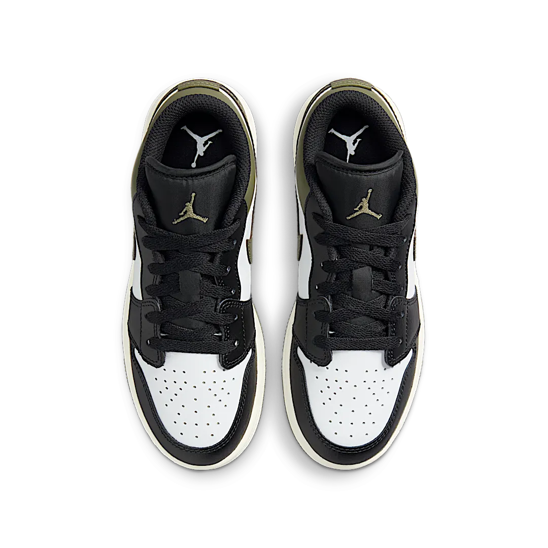 Air Jordan 1 Low Black Toe Medium Olive, Black/Medium Olive/White (553560-092)