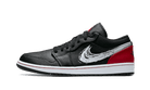 Air Jordan 1 Low Brushstroke Swoosh Black, Black/White-University Red (DA4659-001)