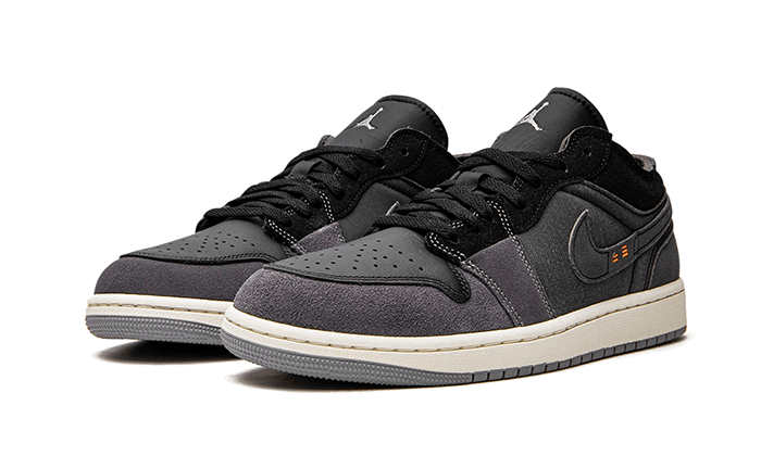 Air Jordan 1 Low Craft Inside Out Black, Black/Grey-Orange (DN1635-001)