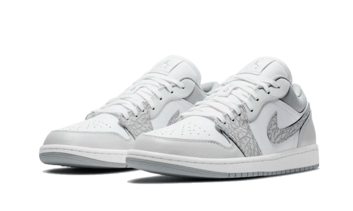 Air Jordan 1 Low PRM Smoke Grey Elephant, White/Neutral Grey-Sail-Smoke Grey (DH4269-100)