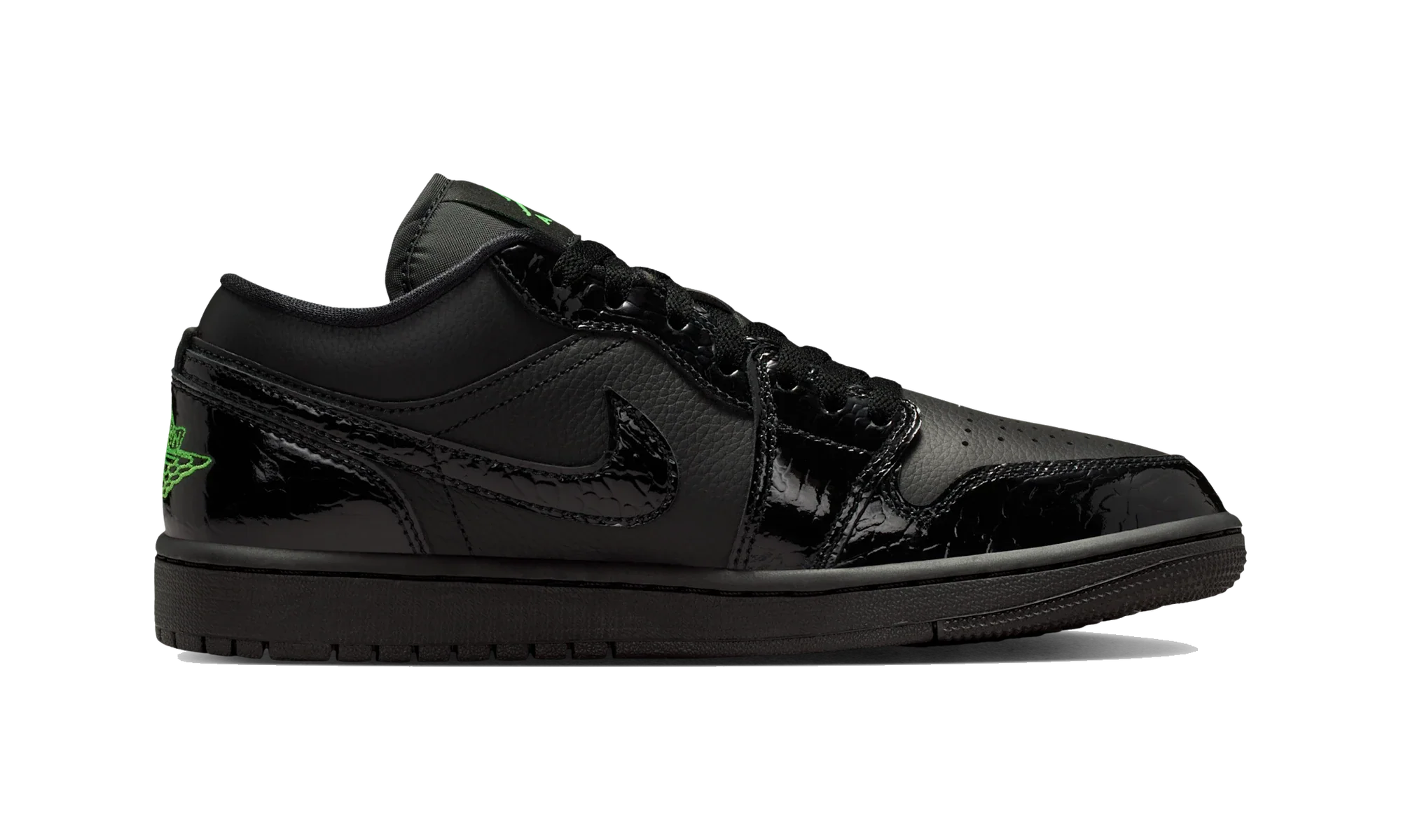 Air Jordan 1 Low SE Black Croc Scream Green