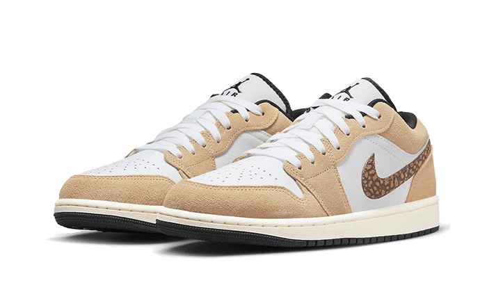 Air Jordan 1 Low SE Brown Elephant, Hemp/Metallic Gold-White-Light British Tan-Black (DZ4130-201)