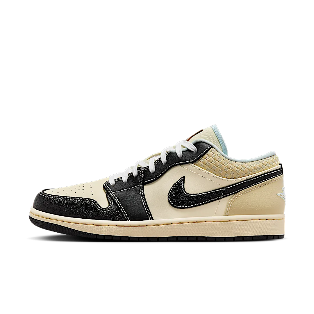 Air Jordan 1 Low SE Coconut Milk Black Muslin, Coconut Milk/Black Muslin/Team Gold/Glacier Blue (HQ3437-101)