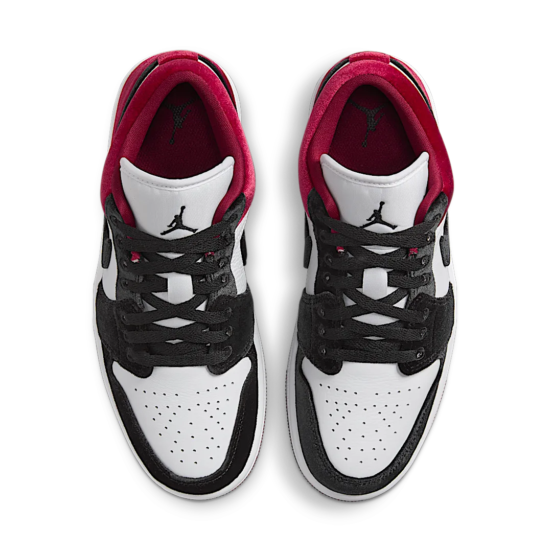 Air Jordan 1 Low SE Velvet Black Toe, Black/White/Team Red/Black (FZ3242-001)