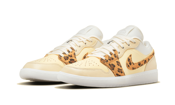 Air Jordan 1 Low SNKRS Day, White/Yellow-Clear-Leopard (DN6998-700)