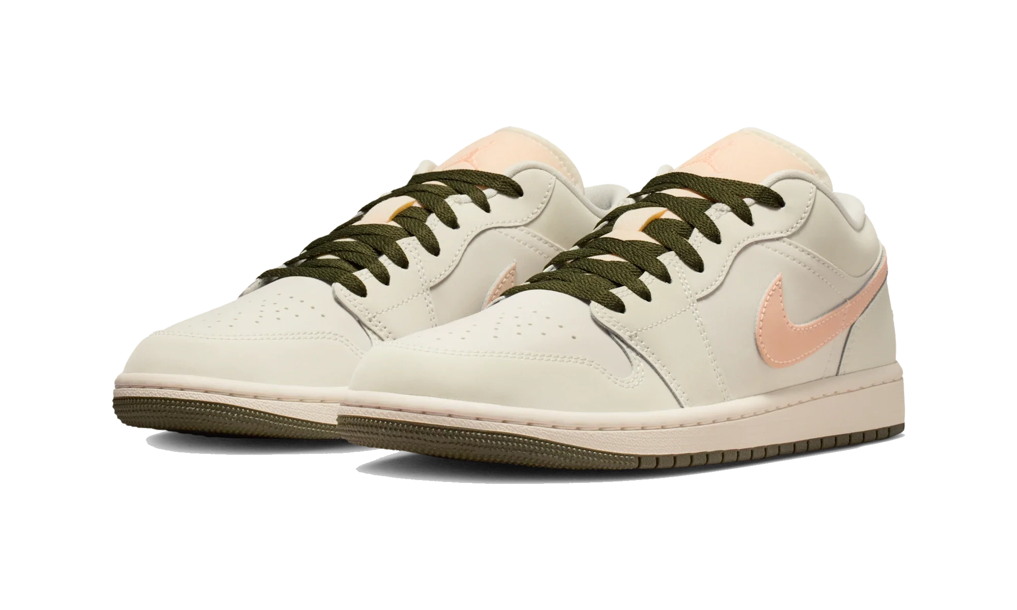 Air Jordan 1 Low Sail Crimson Tint Khaki