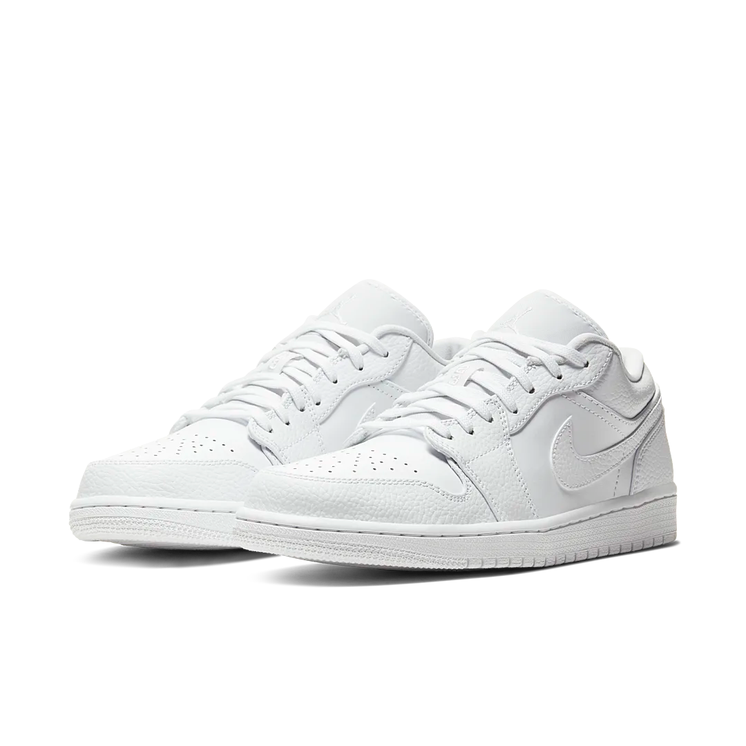 Air Jordan 1 Low Triple White Tumbled Leather, White/White/White (553558-130 / 553560-130)