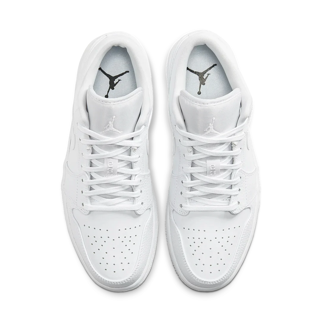 Air Jordan 1 Low Triple White Tumbled Leather, White/White/White (553558-130 / 553560-130)