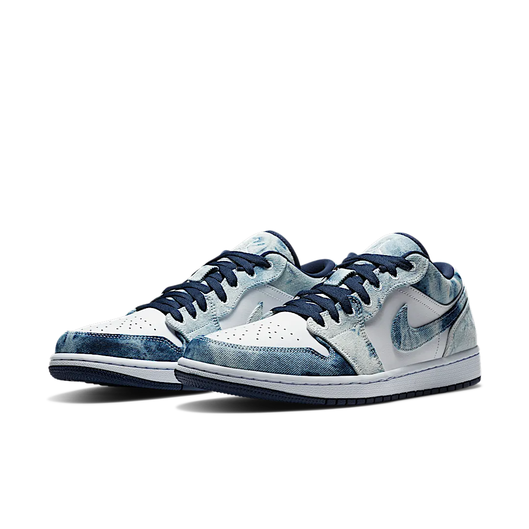 Air Jordan 1 Low Washed Denim, White/Midnight Navy-White (CZ8455-100)