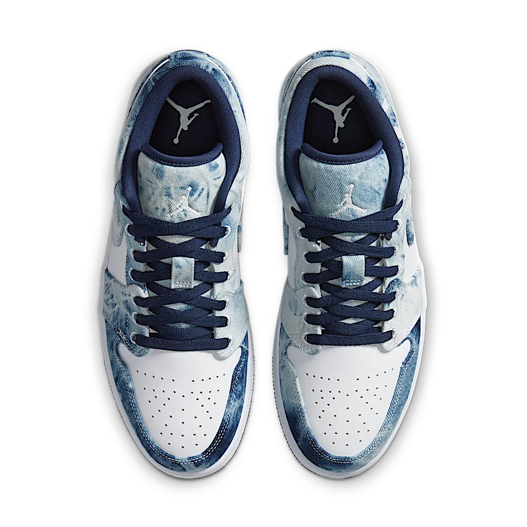 Air Jordan 1 Low Washed Denim, White/Midnight Navy-White (CZ8455-100)