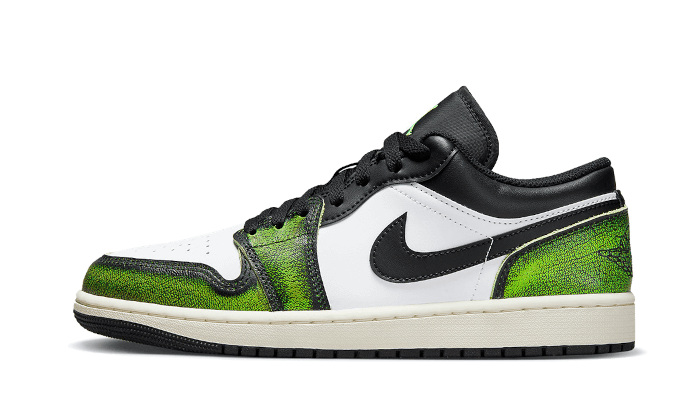 Air Jordan 1 Low Wear Away Electric Green, Black/Electric Green (DN3705-003 / DO8244-003)