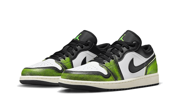 Air Jordan 1 Low Wear Away Electric Green, Black/Electric Green (DN3705-003 / DO8244-003)