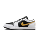 Air Jordan 1 Low White Black Metallic Gold Swoosh