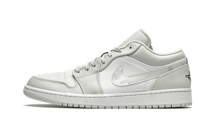 Air Jordan 1 Low White Camo, White/Black-Neutral Grey (DC9036-100 / DD3234-100)