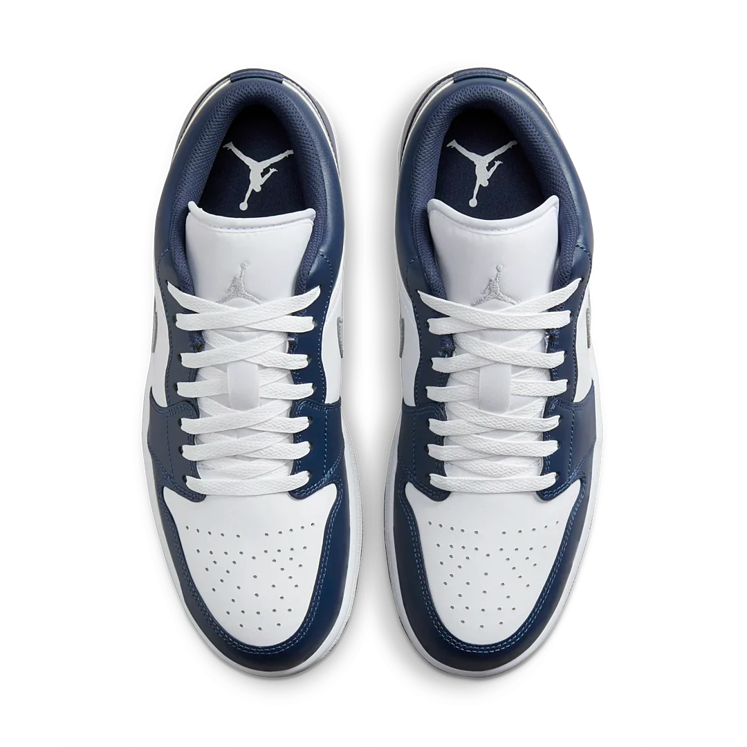 Air Jordan 1 Low Wolf Grey Midnight Navy, White/Wolf Grey/Midnight Navy (553558-141)