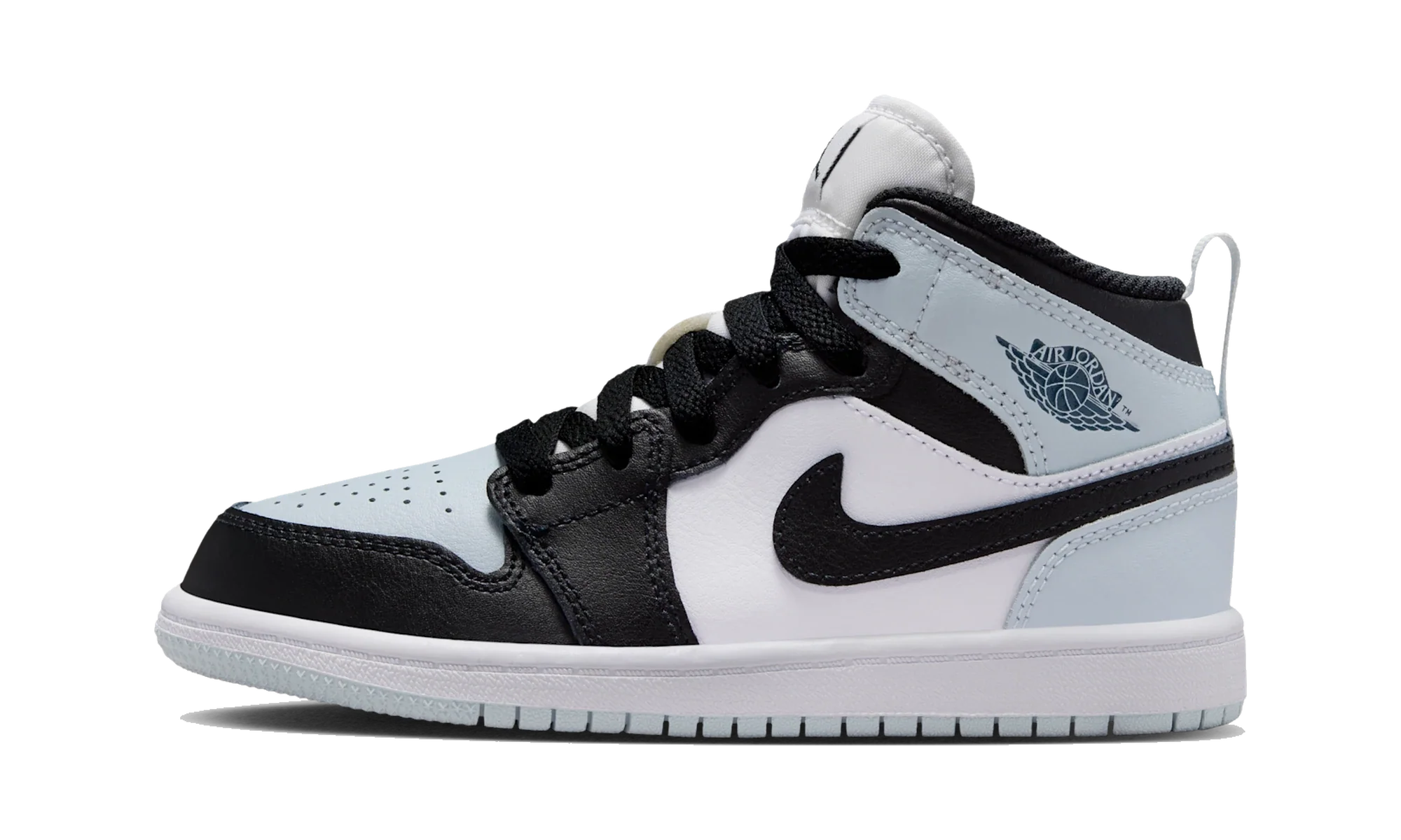 Air Jordan 1 Mid Black Aura Squadron Blue (PS)