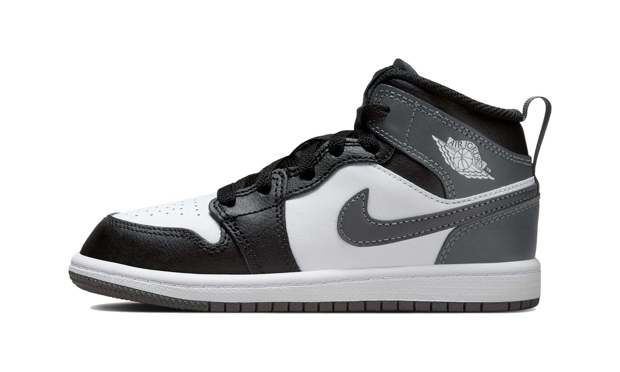 Air Jordan 1 Mid Black White Iron Grey (PS)