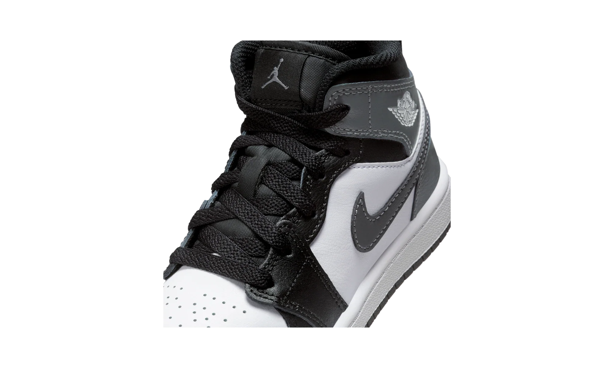 Air Jordan 1 Mid Black White Iron Grey (PS)
