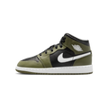 Air Jordan 1 Mid Black White Olive
