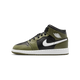 Air Jordan 1 Mid Black White Olive