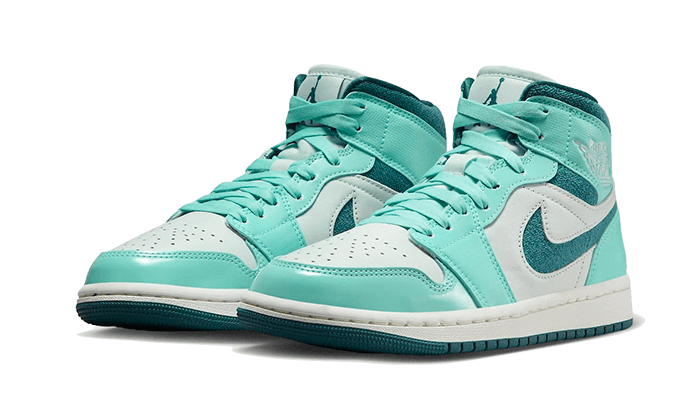 Air Jordan 1 Mid Chenille Bleached Turquoise, Bleached Turquoise/Sky J Teal/Barely Green Sail (DZ3745-300)