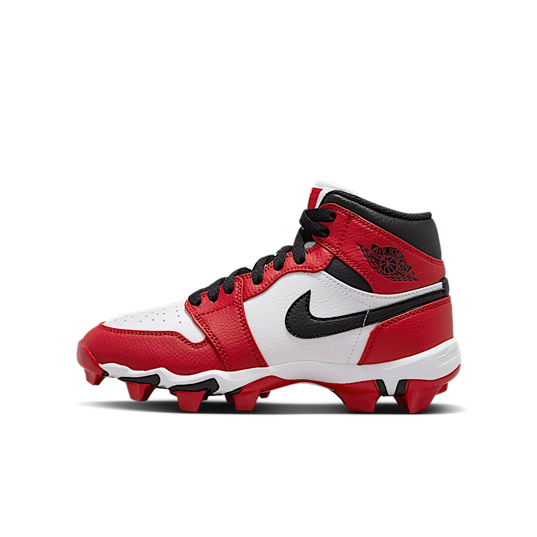 Air Jordan 1 Mid Cleat Chicago, White/Black/Gym Red (HF6883-106)